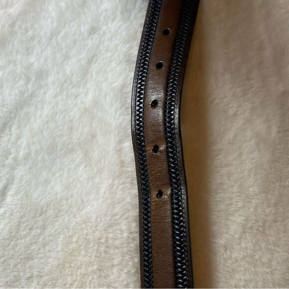 Johnston & Murphy Brown and Black Leather Belt Size 44 - Picture 10 of 12